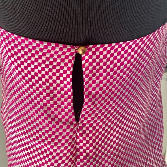 LAILA AZHAR Geometric Print Silk Tank Top Size 0 - Picture 3 of 6